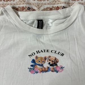 H&M Cropped Regular Printed Tshirt