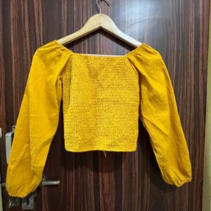 Mustard Yellow Trendy Crop Top