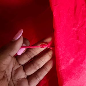 Red Tussar Silk Saree