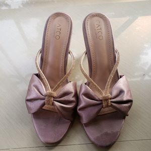 Mauve Kitten Heel For Party Wear