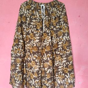 Flowery Printed Long Skirt For Girls