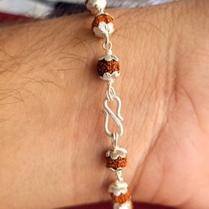 Silver Rudraksh Rakhi / Bracelet (Rud004)