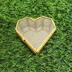 Vintage Glass Jewellery Box Heart Shape