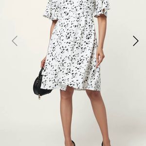 XXL Size Pantaloon Off White Printed Dress | women’s Dress