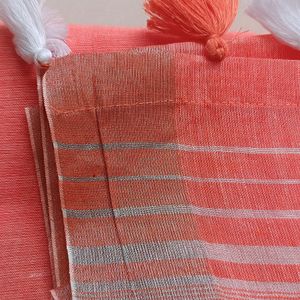 Lenin Blend Coral Colour Saree