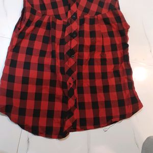 Womens Red Black Top