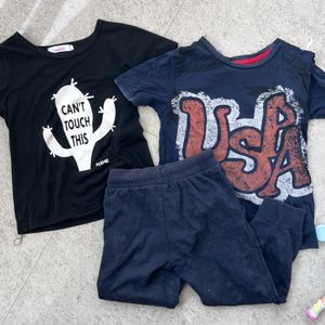 Combo Of Kids 2 T Shirt And Pants