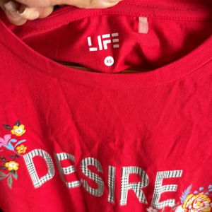 Life Red Full Sleeve Top