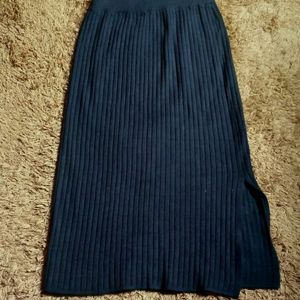 Black Rib Knit Skirt