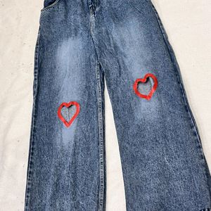 Heart Cut Out Jeans