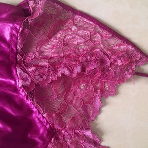 Satin Lingerie Top And Skirt