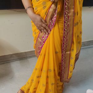 Yellow Coloured Saree