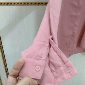 Very Pretty Pink Colour Formal Top With Mandarin[C