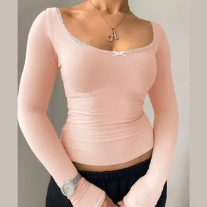 pink solid lace inserts fitted top