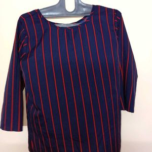 Nave Blue Full Sleeve Top With Red Linning