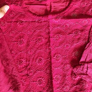 Sequins Maroon Designer Kurti