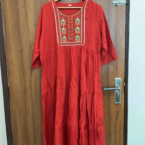 4XL Embroidery Kurta For Women