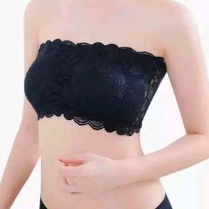 Net Bra With Transparent Strip And Removable Pad