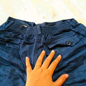 Blue Cotton Shorts