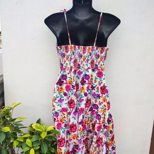 Shein Floral Tie Up Slit Dress(NEW WITHOUT TAG)