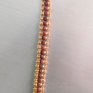 Men Rudraksha Braslet With 1 Gram Gold Plated