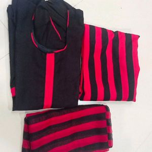 Red Black Women Salwar Suit