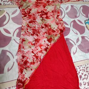 Red Georgette Reyan Kurti