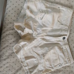 White Denim Short