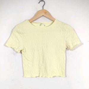 Only Yellow Textured CropTop