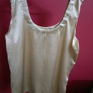 Golden Satin Hand Stitched Top