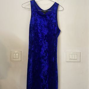 Forever 21 Blue Velvet Bodycon Dress
