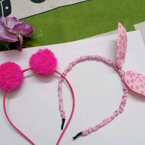 Girls Pink Headband Pack Of Two