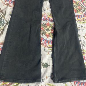 Black Low Waist Flared Jeans