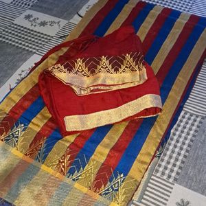 Pure Hand Weaved Khadi Cotton Saree!!