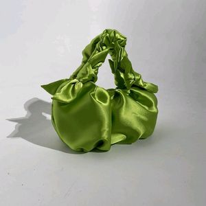 Satin small bag with knots