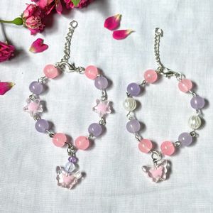 Lavender Pink Butterfly Bracelet