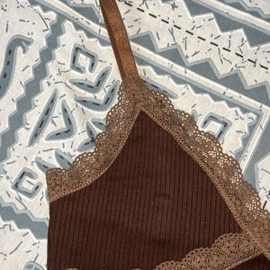 H&M Brown Lace Cami Top