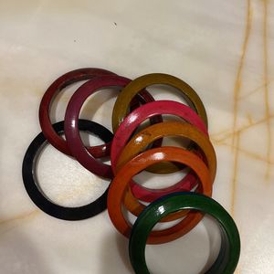 Wooden Colourful Bangles Set