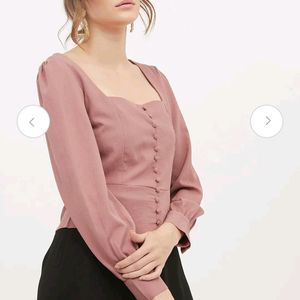 Rose Square Neck Top With Cuffed Sleeves from Myntra.