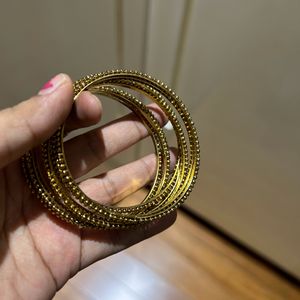 Golden Bangles 8 Pcs