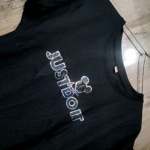 Black Colour A Line T Shirt For Women Or Girls