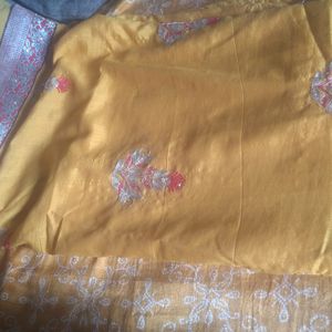 Tobacco Clr Embroidery Saree