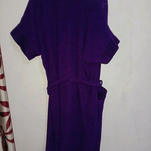 ELEVANTO Women Purple Bathrobe