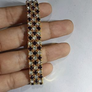 Stone Fitted Golden Bracelet