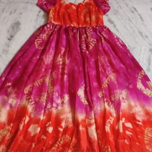 Orange Pink Full Gown