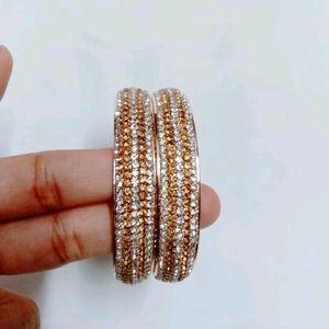 Stone Gold Plated Kada Set