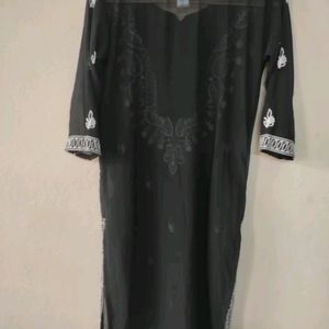 Black Chikankari Kurta