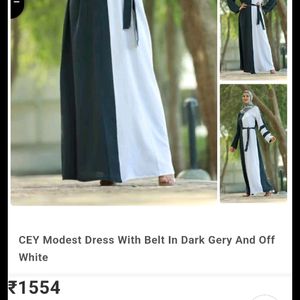 Grey And Off White Abaya/Burkha/Niqab