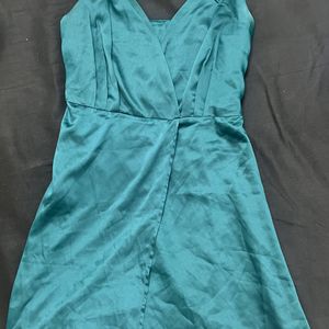 Emerald Green short dress with deep neck . {NO COI