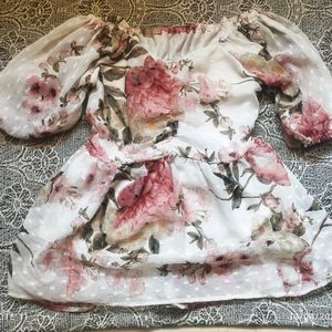 FLORAL SWEET PINK FLOWER Chiffon TOP